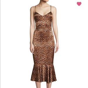 Ruffled hem leopard print dress.